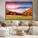 Autumn Mountain Foggy Landscape Wall Art Canvas Print | by MyGreatCanvas | Canvas Wall Art Prints | Photo Prints & Wall Decor