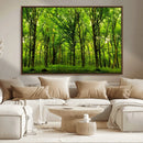 Lush Green Forest Canvas Print | 3-Panel Forest Wall Art |