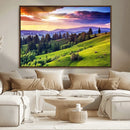 Green Hills and Sunset Wall Art Print - Scenic Landscape by MyGreatCanvas | Canvas Wall Art Prints | Photo Prints & Wall Decor