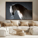 Large Wall Art Cream Colored Horse on Grey Background Canvas