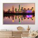 Colorful Dallas City Lights Night Skyline Wall Art Print