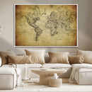 Push Pin World Map Canvas Print – Travel Tracker Wall Art