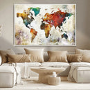 Watercolor World Map Canvas Print – Framed Wall Art for by MyGreatCanvas | Canvas Wall Art Prints | Photo Prints & Wall Decor