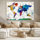 World Map Canvas Print – Detailed Map of the World Wall Art