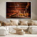 Whiskey and Cigar Wall Art Canvas | 3 Panel Bar Room Decor by MyGreatCanvas | Canvas Wall Art Prints | Photo Prints & Wall Decor