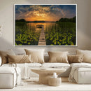 Lake and Flower Wall Art Canvas Print