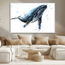 Watercolor Whale Wall Art Canvas Print by MyGreatCanvas | Canvas Wall Art Prints | Photo Prints & Wall Decor