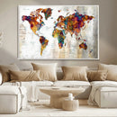 Vintage World Map Canvas Wall Art Print, Warm Tone Global by MyGreatCanvas | Canvas Wall Art Prints | Photo Prints & Wall Decor