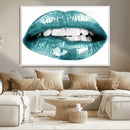 Blue Lips Wall Art Canvas Print