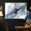 Abstract Art Print - Blue Abstract Canvas Wall Art Print