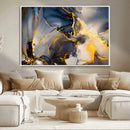 Large Abstract Wall Art Print -  Gold and Blue Abstract