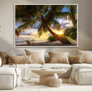 Tropical Island Sunset on the Beach Palms Wall Art Canvas by MyGreatCanvas | Canvas Wall Art Prints | Photo Prints & Wall Decor
