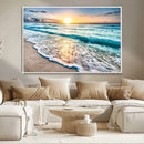 Sunset Beach Waves Canvas Wall Art – 5-Panel Ocean Sunset by MyGreatCanvas | Canvas Wall Art Prints | Photo Prints & Wall Decor