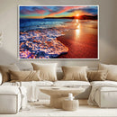 Colorful Coastal Sunset on the Beach Canvas Print, Ocean