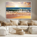 Serene Beach Path Canvas Art, Giclee Canvas Print with