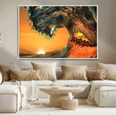 Surf Wave Sunset Canvas Wall Art Print, 3-Panel Ocean