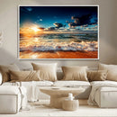 Golden Hour Sunset Over Ocean Waves Wall Art Canvas Print | by MyGreatCanvas | Canvas Wall Art Prints | Photo Prints & Wall Decor