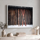 Vintage Ski Gear Canvas Print, Vintage Ski Gear Against