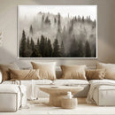Foggy Mountain Wall Art | 3-Panel Foggy Forest and Mountain
