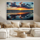 Beach Sunset Print - Stunning Ocean Canvas Artwork with