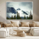 Mountain Mist Canvas Wall Art Print | 3-Panel Foggy Forest