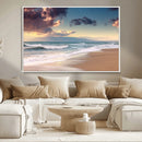Cloudy Weather Beach Sunset Canvas Print | Sunrise Wall Art