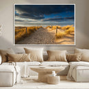 Ocean Beach Dark Clouds Wall Art Canvas Print