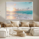 Tranquil Ocean Beach Sunset Canvas Wall Art | 3-Panel by MyGreatCanvas | Canvas Wall Art Prints | Photo Prints & Wall Decor