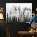 Forest Wall Art Print | Foggy Pine Forest Canvas Wall Art -