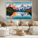 Landscape Mountain and Lake View Wall Art Canvas Print
