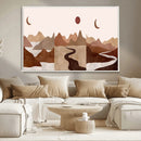 Boho Wall Art Canvas Print Set Mid-Century Prints Bohemian