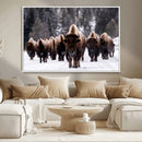 Bison Wall Art Canvas Print- Bison Herd Canvas Wall Art –