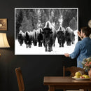 Bison Herd in Snow Wall Art Canvas Print | Rustic Western by MyGreatCanvas | Canvas Wall Art Prints | Photo Prints & Wall Decor