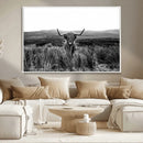 Black and White Highland Cow Canvas Wall Art, Longhorn by MyGreatCanvas | Canvas Wall Art Prints | Photo Prints & Wall Decor