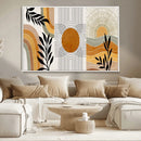 Modern Boho Sun and Leaf Abstract Art – 3-Panel Giclée by MyGreatCanvas | Canvas Wall Art Prints | Photo Prints & Wall Decor