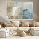 Abstract Blue and Beige Wall Art, Modern Minimalist Canvas