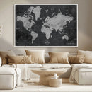 World Map Canvas Print – Detailed Map of the World Wall Art