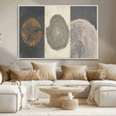 Boho Tree Ring Wall Art, Modern Minimalist Wood Grain