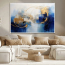 Navy Blue Abstract Wall Art Canvas Print