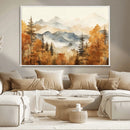 Golden Autumn Forest Wall Art Canvas | Mountain Landscape