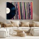 Vinyl Record and Album Collection Canvas Wall Art - Retro