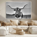 Texas Longhorn Cow Wall Art, Texas Longhorn Canvas, Cattle