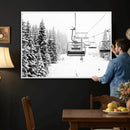 Winter Forest Wall Art Canvas Print – Framed Snowy Mountain