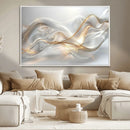 Abstract art Grey and Gold Lines Wall Art