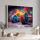 Abstract Graffiti Barbell Canvas Wall Art – Urban Fitness