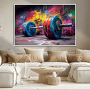 Abstract Graffiti Barbell Canvas Wall Art – Urban Fitness