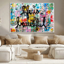 Life Beautiful Art Print - Banksy Graffiti Wall Art Canvas by MyGreatCanvas | Canvas Wall Art Prints | Photo Prints & Wall Decor