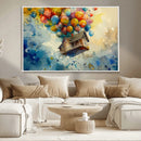 UP-Inspired Floating House with Balloons Canvas Art –