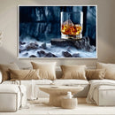Whiskey Ice Wall Art Canvas Print