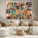 Abstract Art Collage Wall Art Canvas Print – Framed, Ready